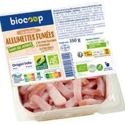 Allumette de porc crue fumée 150g