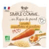 Assiette carotte coquillettes et jambon 190g
