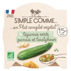 Assiette de légumes verts panais et boulghour 230g