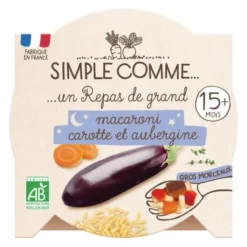 Assiette macaroni carotte et aubergine 190g