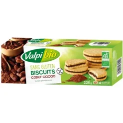 Biscuit fourré coeur cacao 225g