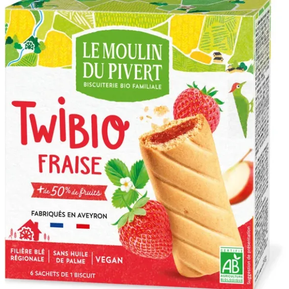 Biscuit fourré fraise Twibio 150g