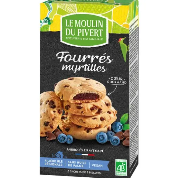 Biscuit fourré myrtille pépite choc 175g