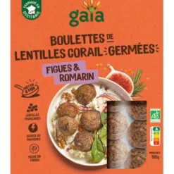 Boulettes de lentilles corail germées figue romarin 190g