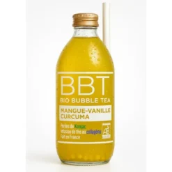 Bubble Tea Mangue Vanille Curcuma Perles de KonjacInfusion de thé au collagène 33cl