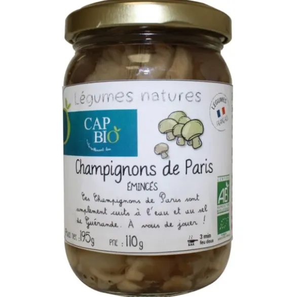 Champignons de Paris émincés 110g net égoutté