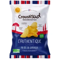 Chips pommes de terre de terre natures ondulées épaisses 100g