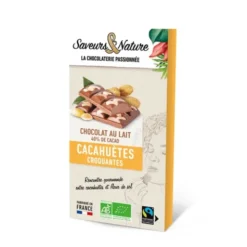 Chocolat lait cacahuète fleur de sel 100g