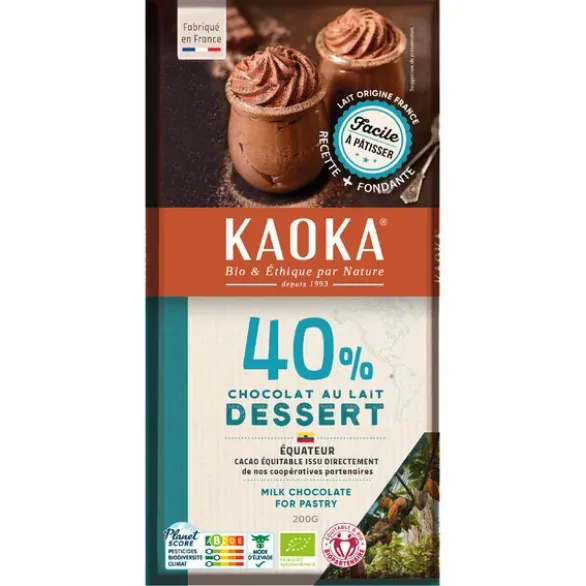Chocolat lait dessert 40% 200g