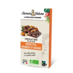 Chocolat noir amande raisin noisette 100g