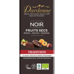 Chocolat noir aux fruits secs 62% 120g