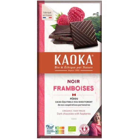 Chocolat noir éclats framboise 58% 100g