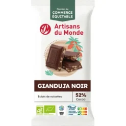 Chocolat noir gianduja noisette 52% 80g