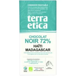 Chocolat noir Haïti Madagascar 72% 100g