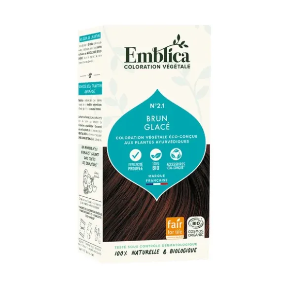 Coloration végétale cheveux brun glacé n°2.1 100g