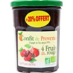 Confiture 4 fruits rouges 370g + 20% gratuit