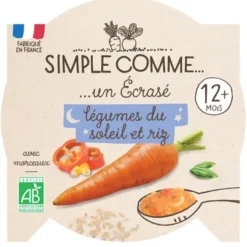 Ecrasé légumes du soleil et riz assiette 200g