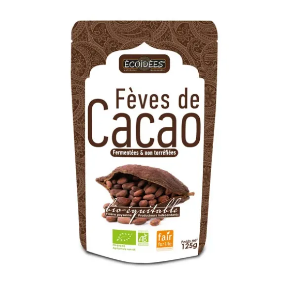 Fèves de cacao fermentées et non torréfiées 125g