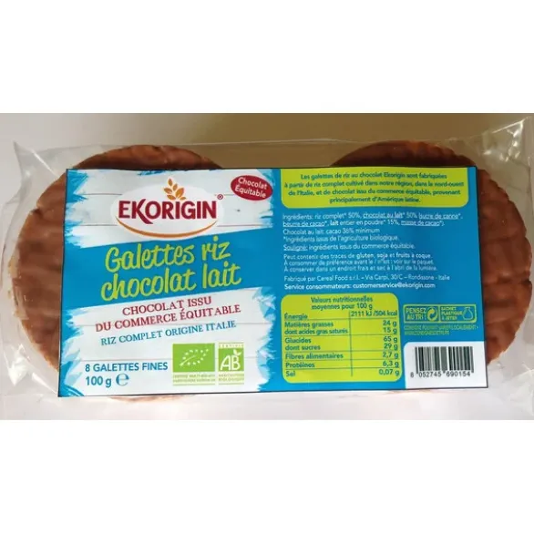 Galette riz complet choco lait (8) 100g