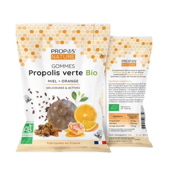 Gomme propolis miel orange 45g
