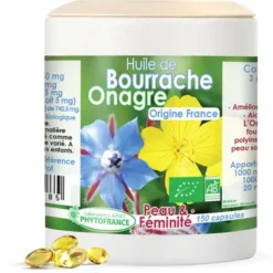 Huile de bourrache onagre - 150 capsules