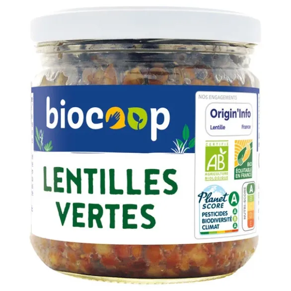 Lentilles vertes 240g net égoutté