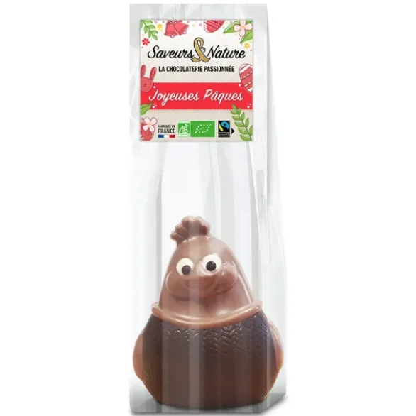 Moulage poule tricot chocolat au lait 60g