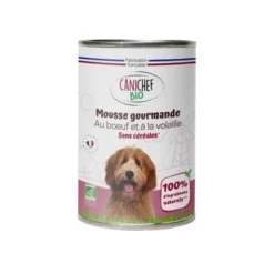 Mousse gourmande sans céréales chien volaille bœuf 400g