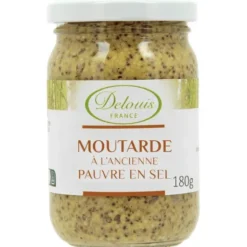 Moutarde à l'ancienne pauvre en sel 180g