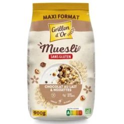 Muesli chocolat au lait noisette sans gluten 900g
