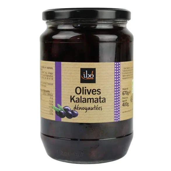 Olive noire Kalamata dénoyautée 400g net égoutté