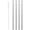 Pailles inox droites (4) + goupillon