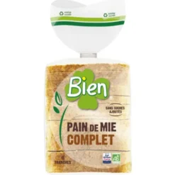 Pain de mie farine complète ssa tranché 500g