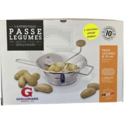 Passe-légumes inox 24cm + couteau office rouge