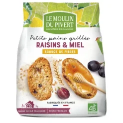Petit pain grillé raisins miel 225g