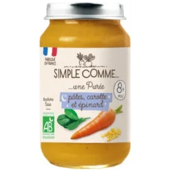 Pâtes carotte épinard pot 200g