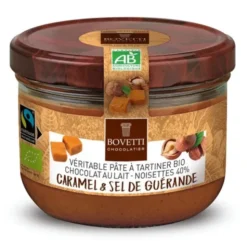 Pâte à tartiner chocolat lait noisettes caramel & sel de Guérande 200g