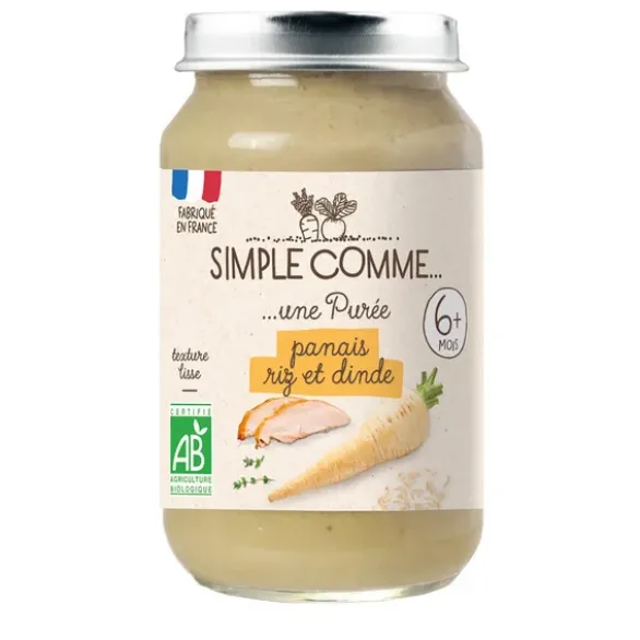 Purée panais riz dinde pot 190g