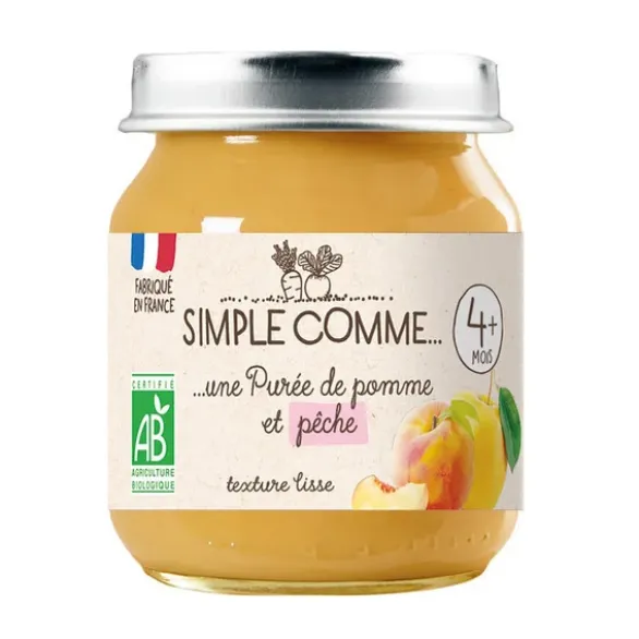 Purée pomme pêche pot 125g