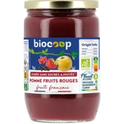 Purée pommes fruits rouges 625g