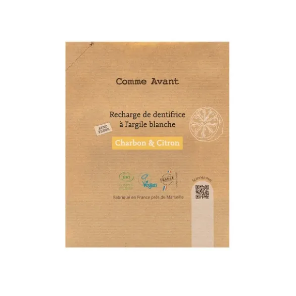Recharge de dentifrice à l'argile blanche - Charbon & citron 180ml
