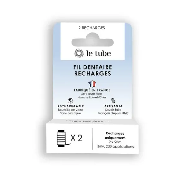 Recharge fil dentaire 100% soie cirée tube verre (2)