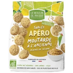 Sablés moutarde à l'ancienne et graines de sésame 100g