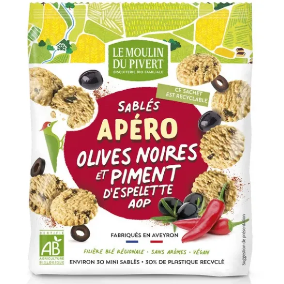 Sablés olives noires et piment d'Espelette AOP 100g