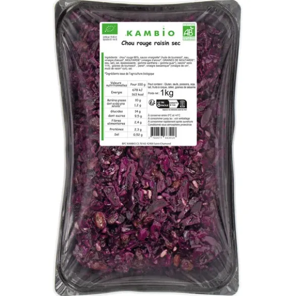 Salade de chou rouge et raisins