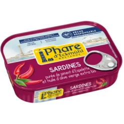 Sardines huile d'olive purée de piment d'Espelette 135g