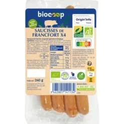 Saucisse de francfort sans sel nitrité