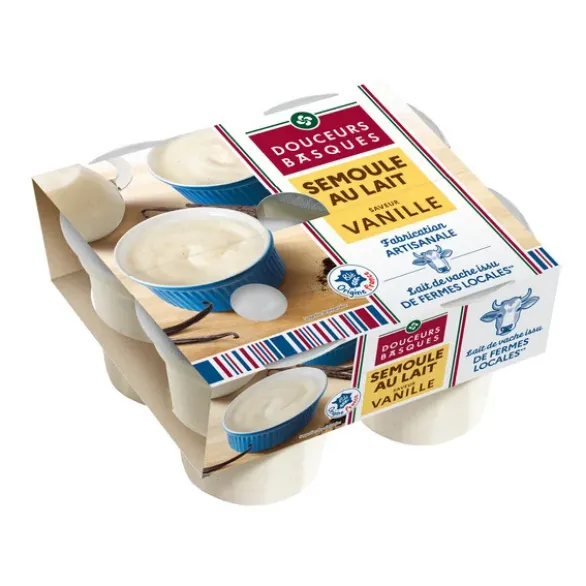 Semoule au lait saveur vanille 4x100g