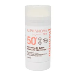 Stick solaire SPF50+ blanc très haute protection visage 15g