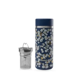 Théière inox isotherme - Flowers - Bleu nuit - 400ml